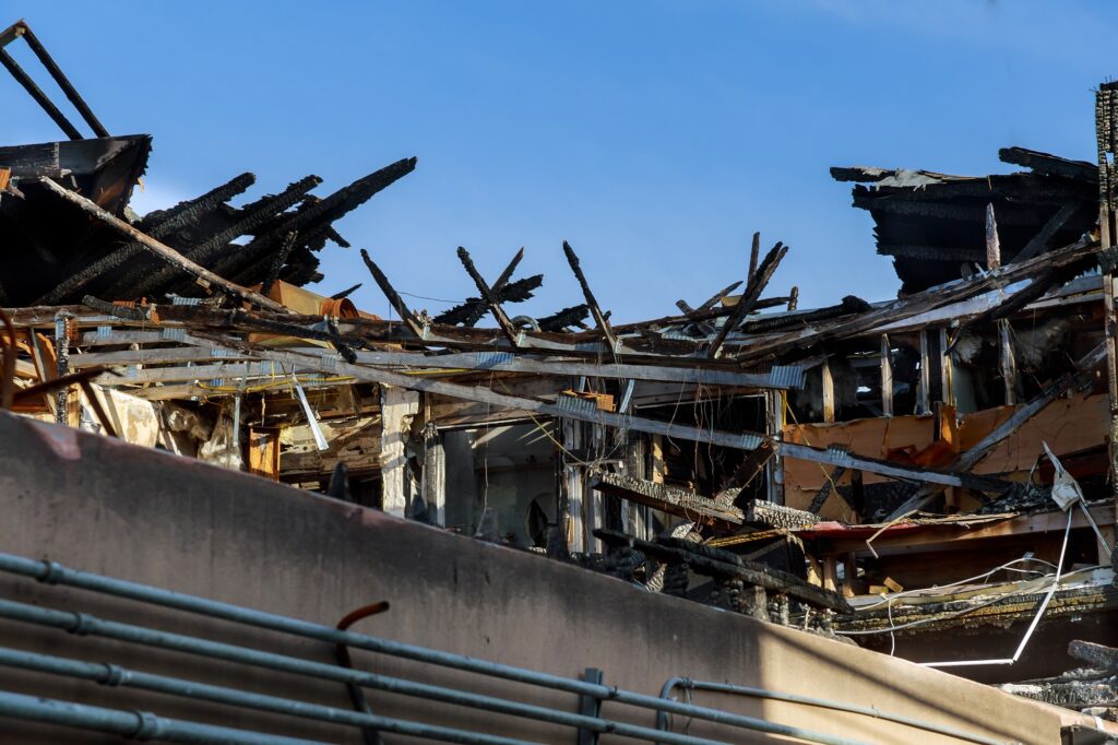 Home insurance. House after fire